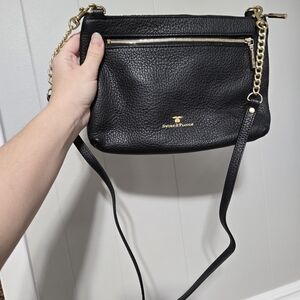 Sword & Plough Black Leather Crossbody Bag